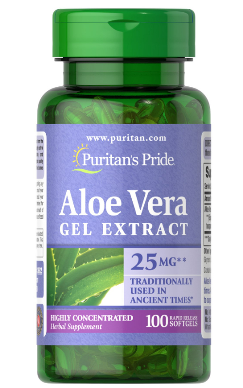 Aloe Vera Extract 25 mg by 100 Softgels